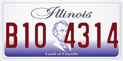 IL license plate B104314
