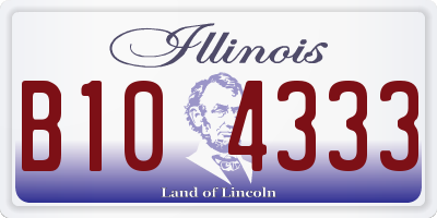 IL license plate B104333