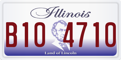 IL license plate B104710