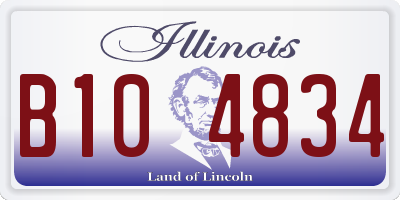 IL license plate B104834