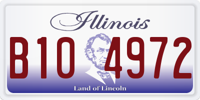 IL license plate B104972