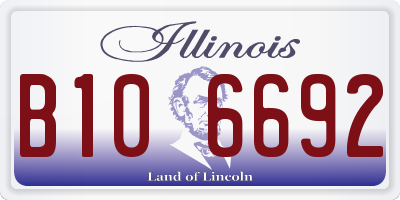 IL license plate B106692