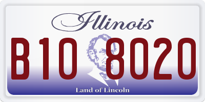 IL license plate B108020