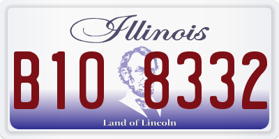 IL license plate B108332