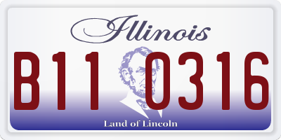 IL license plate B110316