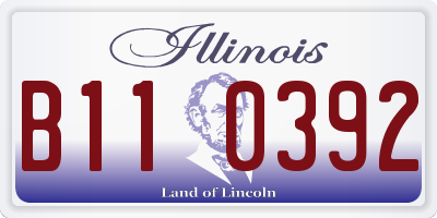 IL license plate B110392