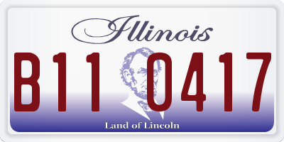 IL license plate B110417