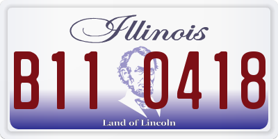 IL license plate B110418