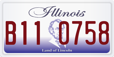IL license plate B110758