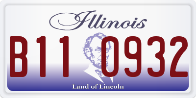 IL license plate B110932