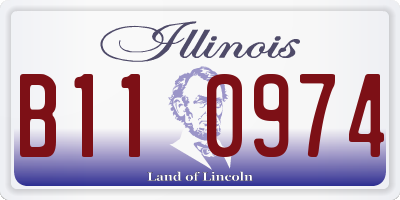 IL license plate B110974
