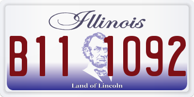 IL license plate B111092