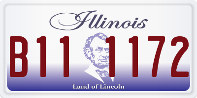 IL license plate B111172