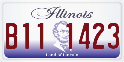 IL license plate B111423