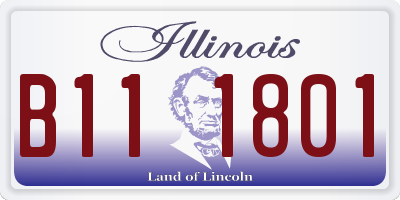 IL license plate B111801