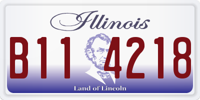 IL license plate B114218