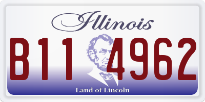 IL license plate B114962