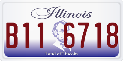 IL license plate B116718