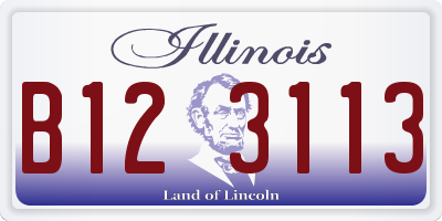 IL license plate B123113