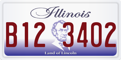 IL license plate B123402