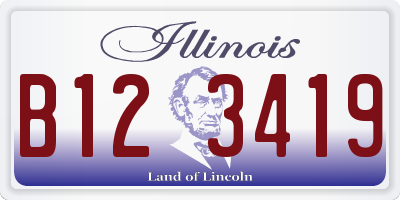 IL license plate B123419
