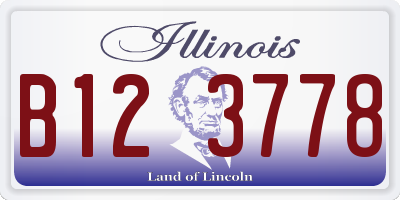 IL license plate B123778
