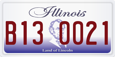 IL license plate B130021