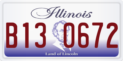 IL license plate B130672