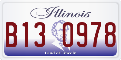 IL license plate B130978