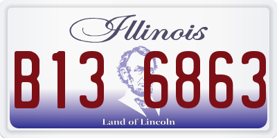 IL license plate B136863