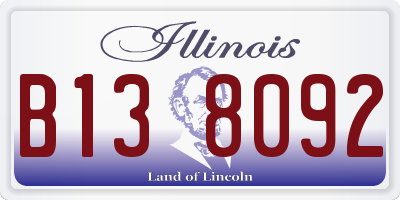 IL license plate B138092