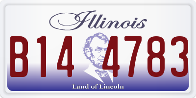 IL license plate B144783