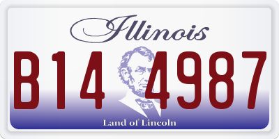 IL license plate B144987