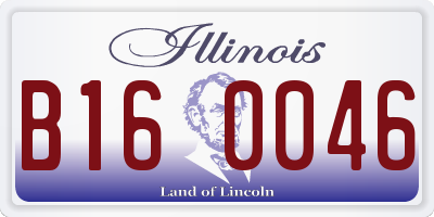 IL license plate B160046