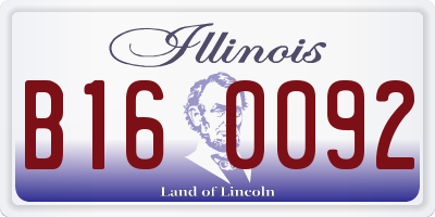 IL license plate B160092