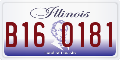 IL license plate B160181