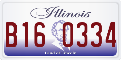 IL license plate B160334