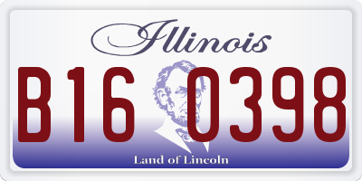 IL license plate B160398