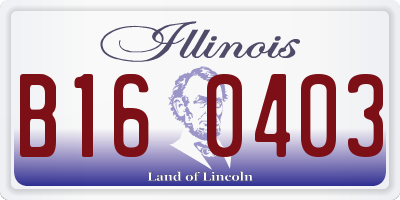 IL license plate B160403