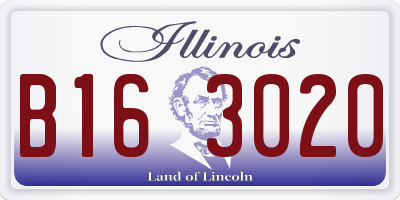 IL license plate B163020