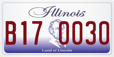 IL license plate B170030