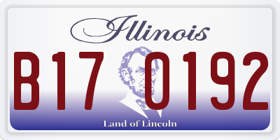 IL license plate B170192
