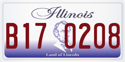 IL license plate B170208