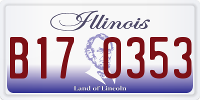 IL license plate B170353
