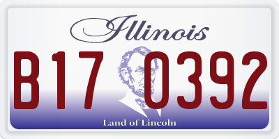 IL license plate B170392