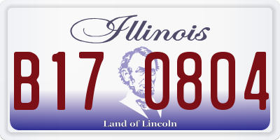 IL license plate B170804