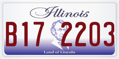 IL license plate B172203