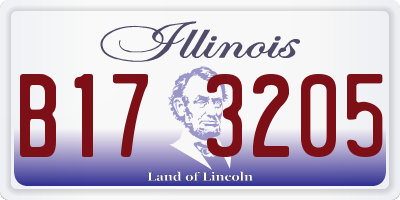 IL license plate B173205
