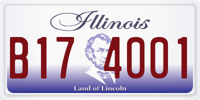 IL license plate B174001