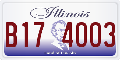 IL license plate B174003